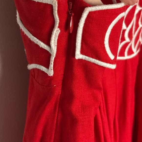 Farm Rio Red Fish Embroidered Dress - Picture 3 of 8